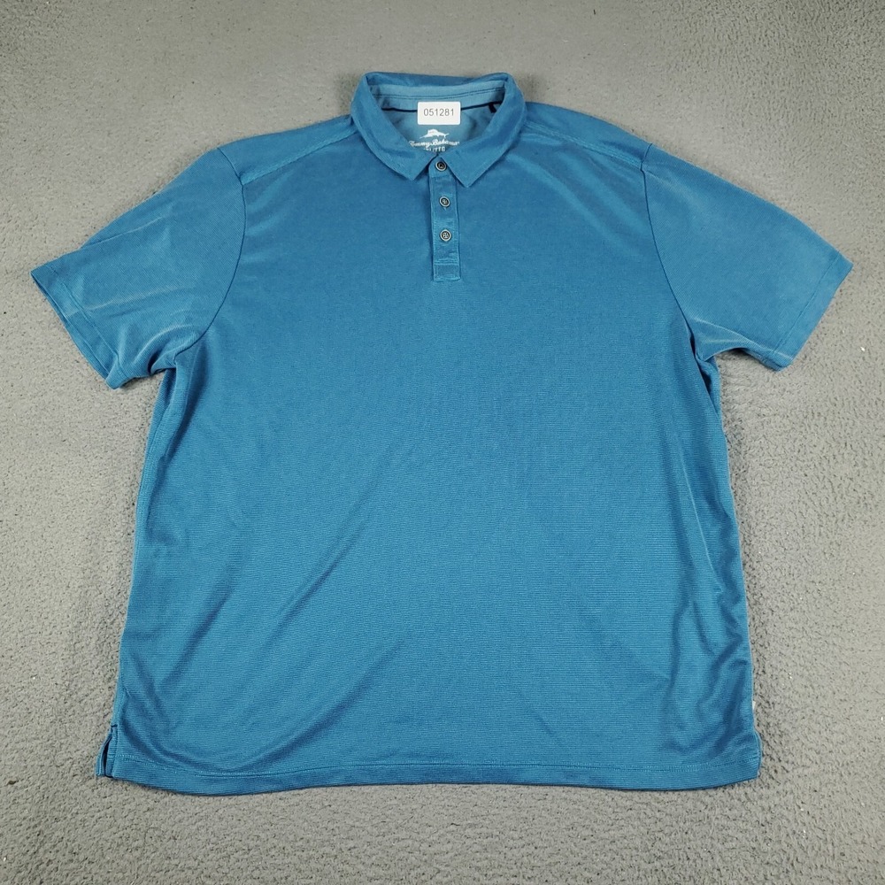 Tommy Bahama Polo Shirt Mens Size 2XL Blue Marlin Casual Short Sleeve *